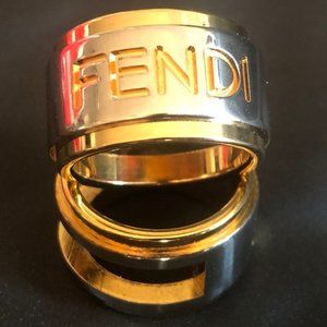 Fendi engraved cocktail ring